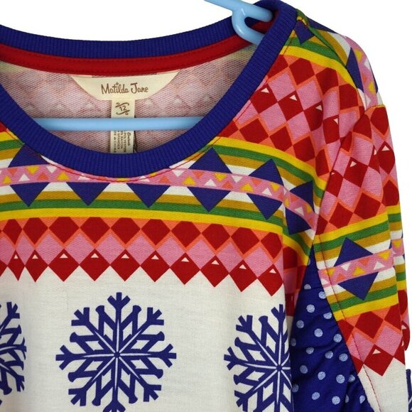 NWT Matilda Jane Girls Moments with you Falling Snow Holiday Ruffle Sweater 12 - Picture 7 of 9